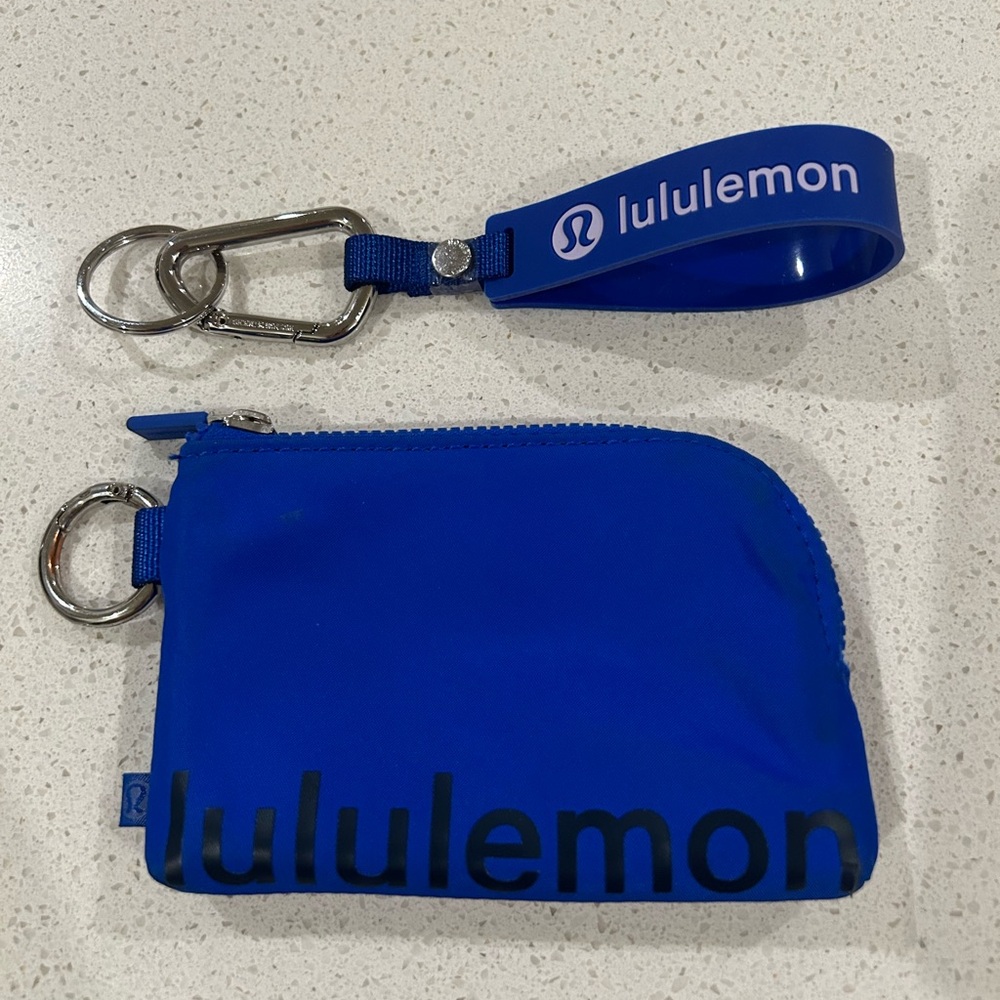 Lululemon Card Pouch & Silicone Key Chain Cerulean Blue